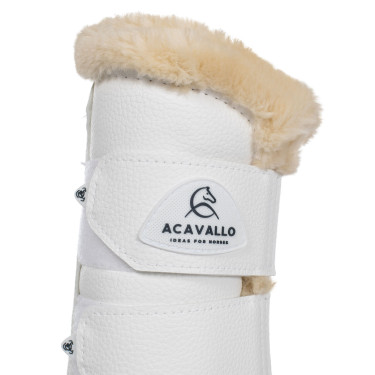 Guêtres avant en cuir écologique avec fourrure synthétique et double velcro Acavallo Guêtres avant en cuir écologique avec fourrure synthétique et double velcro Acavallo