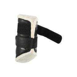 Guêtres avant en cuir écologique avec double fermeture velcro Acavallo Noir Guêtres avant en cuir écologique avec double fermeture velcro Acavallo Noir