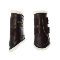 Guêtres avant en cuir écologique avec double fermeture velcro Acavallo Marron Guêtres avant en cuir écologique avec double fermeture velcro Acavallo Marron