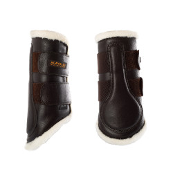 Guêtres avant en cuir écologique avec double fermeture velcro Acavallo Marron Guêtres avant en cuir écologique avec double fermeture velcro Acavallo Marron