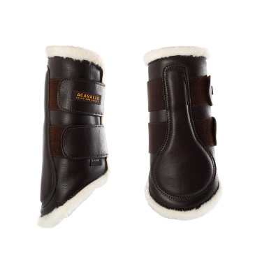 Guêtres avant en cuir écologique avec double fermeture velcro Acavallo Marron Guêtres avant en cuir écologique avec double fermeture velcro Acavallo Marron