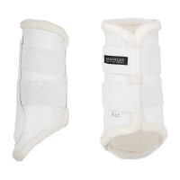 Guêtres avant en cuir écologique avec double fermeture velcro Acavallo Blanc