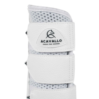 Guêtres arrière en néoprène perforé avec triple velcro Acavallo Blanc