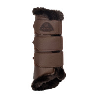 Guêtres arrière en cuir synthétique avec triple velcro Acavallo Marron foncé