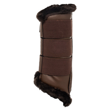 Guêtres arrière en cuir synthétique avec triple velcro Acavallo Marron foncé