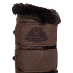 Guêtres arrière en cuir synthétique avec triple velcro Acavallo Marron foncé