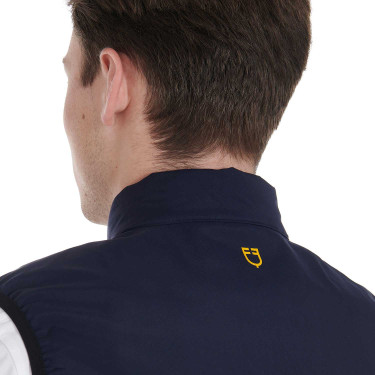 Herenbodywarmer van winddicht technisch materiaal Equestro Marine Marineblauw