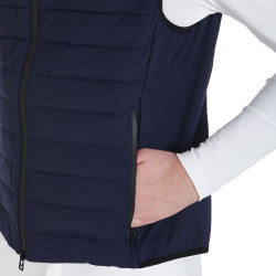 Herenbodywarmer van winddicht technisch materiaal Equestro Marine Marineblauw
