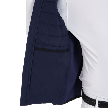 Herenbodywarmer van winddicht technisch materiaal Equestro Marine Marineblauw