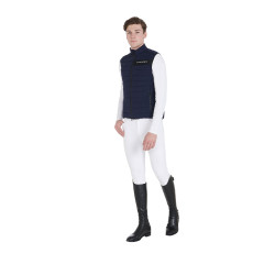 Herenbodywarmer van winddicht technisch materiaal Equestro Marine Marineblauw