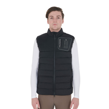 Stretchstof bodywarmer met siliconen patch voor heren Equestro Zwart