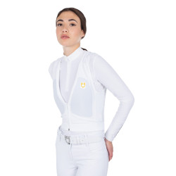 Gilet de protection niveau 2 avec poitrine rembourrée unisex Equestro Blanc Gilet de protection niveau 2 avec poitrine rembourrée unisex Equestro Blanc
