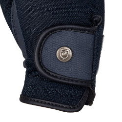 Gants unisex en tissu technique et maille Equestro Marine Bleu marine