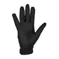 Gants unisex en cuir synthétique doux avec fermeture velcro Equestro Noir