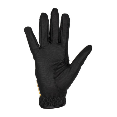 Unisex handschoenen van zacht synthetisch leer met klittenbandsluiting Equestro Zwart