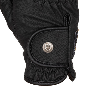 Gants unisex en cuir synthétique doux avec fermeture velcro Equestro Noir Gants unisex en cuir synthétique doux avec fermeture velcro Equestro Noir