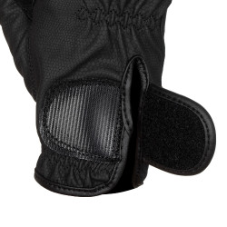 Unisex handschoenen van zacht synthetisch leer met klittenbandsluiting Equestro Zwart