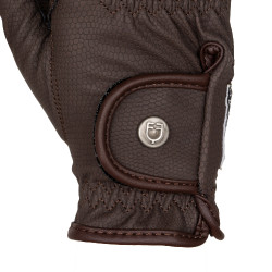 Gants unisex en cuir synthétique doux avec fermeture velcro Equestro Mocha Marron Gants unisex en cuir synthétique doux avec fermeture velcro Equestro Mocha Marron