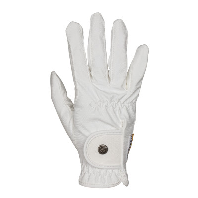 Gants unisex en cuir synthétique doux avec fermeture velcro Equestro Blanc