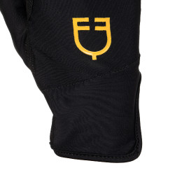 Gants femme en lycra spécial avec logo Equestro Noir