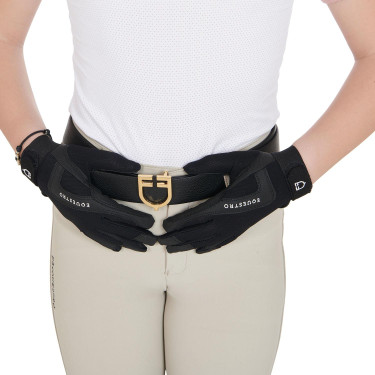 Kinderhandschoenen Sunny van technisch stof Equestro Zwart