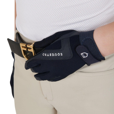 Gants enfant Sunny en tissu technique Equestro Marine Bleu marine