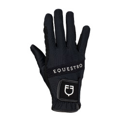 Technische stoffen handschoenen met meerkleurig logo Equestro Zwart / wit