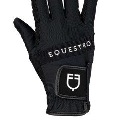 Technische stoffen handschoenen met meerkleurig logo Equestro Zwart / wit