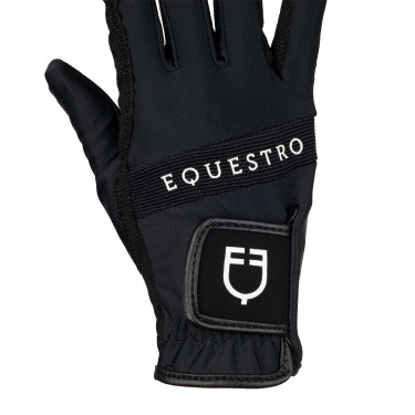 Technische stoffen handschoenen met meerkleurig logo Equestro Zwart / wit