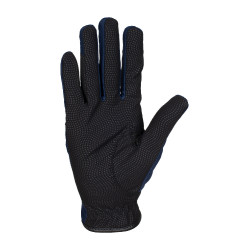 Gants en tissu technique avec logo multicolore Equestro Marine / blanc Bleu