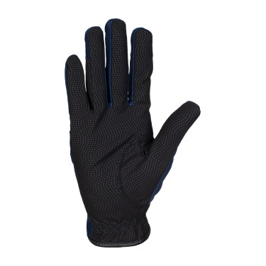 Gants en tissu technique avec logo multicolore Equestro Marine / blanc Bleu