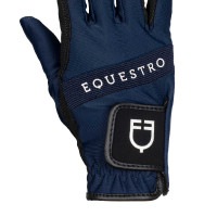 Gants en tissu technique avec logo multicolore Equestro Noir / blanc