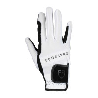 Gants en tissu technique avec logo multicolore Equestro Noir / blanc