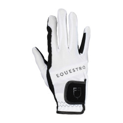 Gants en tissu technique avec logo multicolore Equestro Blanc / noir Gants en tissu technique avec logo multicolore Equestro Blanc / noir