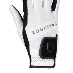 Gants en tissu technique avec logo multicolore Equestro Blanc / noir Gants en tissu technique avec logo multicolore Equestro Blanc / noir