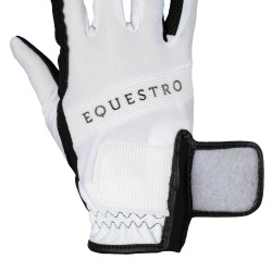 Gants en tissu technique avec logo multicolore Equestro Blanc / noir Gants en tissu technique avec logo multicolore Equestro Blanc / noir