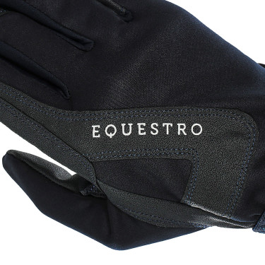 Technische stoffen handschoenen met fleecevoering Equestro Marine Marineblauw Technische stoffen handschoenen met fleecevoering Equestro Marine Marineblauw