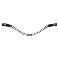 Frontal en cuir de veau avec perles Acavallo Noir / blanc Frontal en cuir de veau avec perles Acavallo Noir / blanc