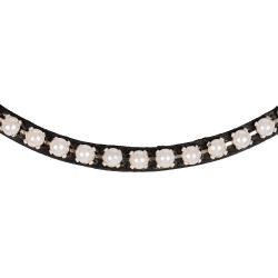 Frontal en cuir de veau avec perles Acavallo Noir / blanc