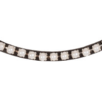 Frontal en cuir de veau avec perles Acavallo Noir / blanc