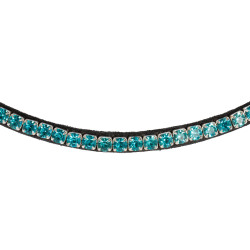 Frontal en cuir de veau avec cristaux ronds Acavallo Noir / aquamarine Frontal en cuir de veau avec cristaux ronds Acavallo Noir / aquamarine
