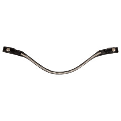 Voorhoofdband van kalfsleer met ovale kristallen Acavallo Zwart / transparant Voorhoofdband van kalfsleer met ovale kristallen Acavallo Zwart / transparant