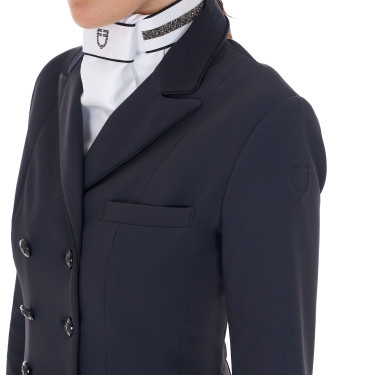 Wedstrijdtrainingsjas voor dames van technisch stof Equestro Marineblazer Marineblauw