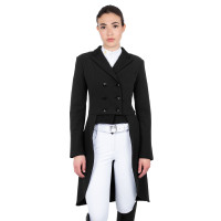 Frac de dressage de concours femme en tissu technique Equestro Noir Frac de dressage de concours femme en tissu technique Equestro Noir