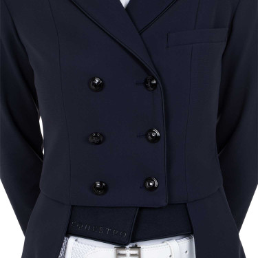 Frac de dressage de concours femme en tissu technique Equestro Marine Bleu marine