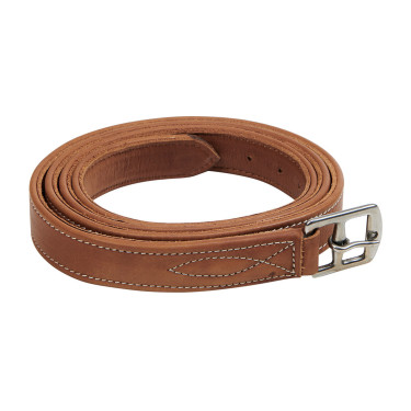 Étrivières en cuir doublé Equestro Cognac Marron