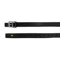 Lederen dubbele stijgbeugelriemen met gebogen gespen Equestro Zwart