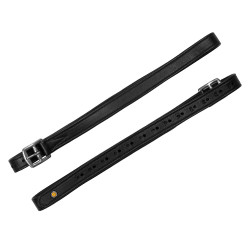Étrivières en cuir double avec boucles courbées Equestro Noir