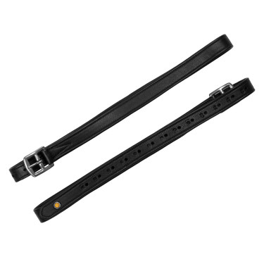 Étrivières en cuir double avec boucles courbées Equestro Noir