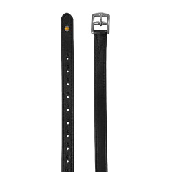 Étrivières en cuir double avec boucles courbées Equestro Noir